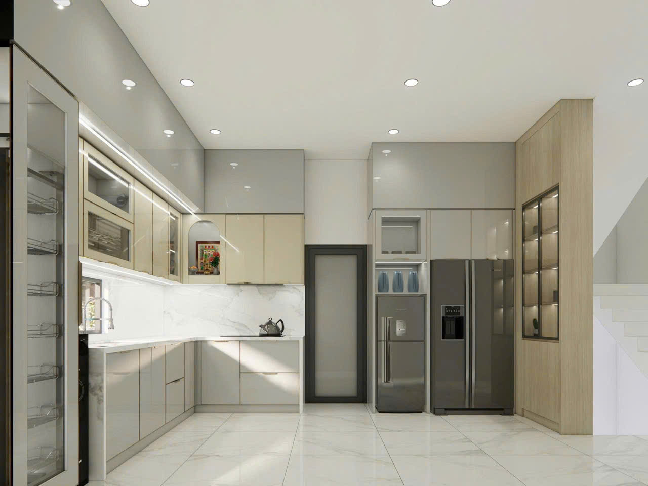 Cánh kính tủ bếp của Nội Thất Huyền Phát tại Nha Trang mang lại vẻ đẹp đẳng cấp và độ bền vĩnh cửu cho không gian sống với các ưu điểm vượt trội: Độ bền cực cao: Khung nhôm chắc chắn kết hợp kính cường lực dày 5mm, chống va đập, không cong vênh, mối mọt hay han gỉ. Thẩm mỹ sang trọng: Bề mặt kính sáng bóng với nhiều màu sắc hiện đại, tạo hiệu ứng chiều sâu và mở rộng không gian bếp. Vệ sinh dễ dàng: Chất liệu không bám dầu mỡ, chỉ cần lau nhẹ là sáng bóng như mới, đảm bảo an toàn thực phẩm. Chống trầy xước: Cánh kính có độ cứng cao, giữ được vẻ đẹp sắc nét qua hàng chục năm sử dụng. Để sở hữu bộ tủ bếp hiện đại nhất tại Nha Trang, quý khách liên hệ Mr. Huy (098 434 5310) để được tư vấn trực tiếp